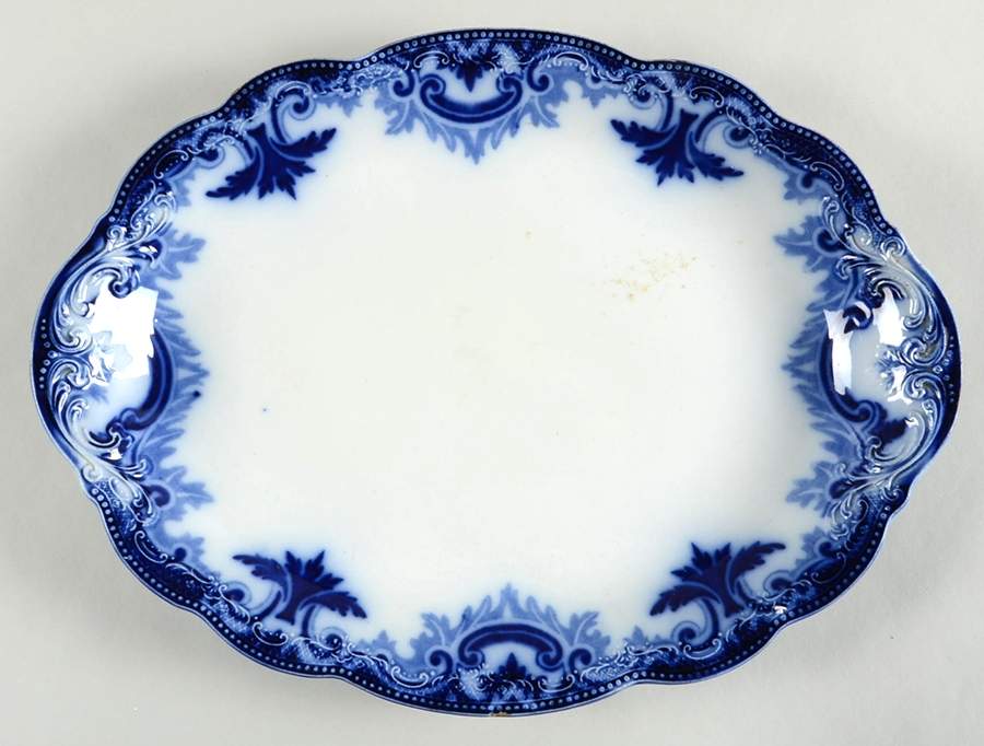 Clifton (Flow Blue, No Gold Trim) 16" Oval Serving Platter by Grindley-1