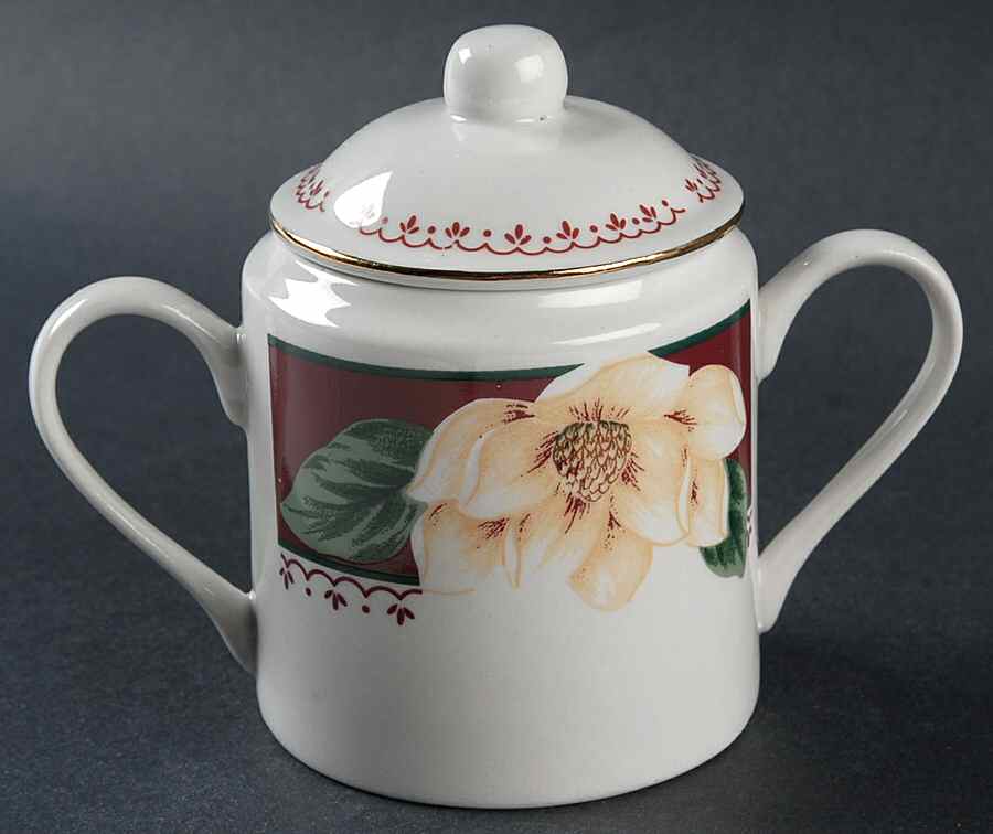 Sweet Magnolia Sugar Bowl & Lid by Gibson Designs-1