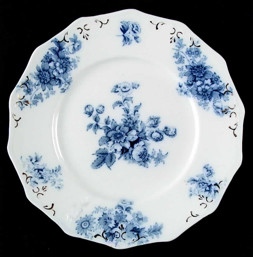 Chatsworth Blue (Gold Accent) Luncheon Plate by Grindley-1