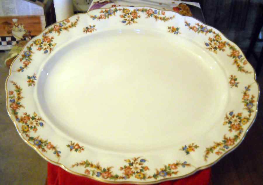 Ludlow (Marborough Shape) 16" Oval Serving Platter by Grindley-1