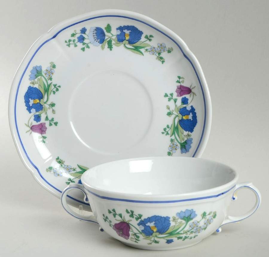 Lerici Flat Cream Soup Bowl & Saucer Set by Ginori 1735-1