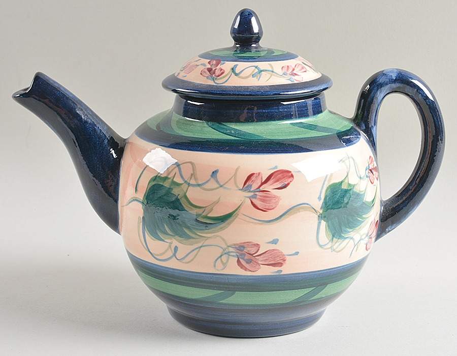 Light Blue Grapevine Teapot & Lid by Gail Pittman-1