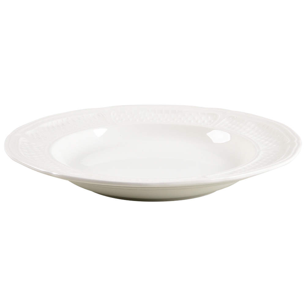 Pont Aux Choux (White) Large Rim Soup Bowl by Faiencerie De Gien-1
