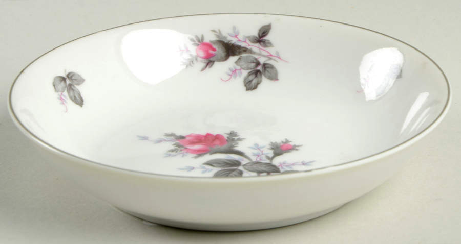 New Moss Rose (Platinum Trim) Fruit/Dessert (Sauce) Bowl by Gold Coast-1