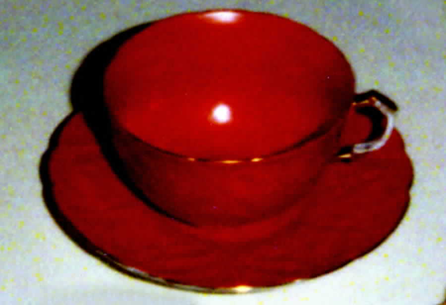 GCA13 Orange Flat Cup & Saucer Set by Gold Castle-1