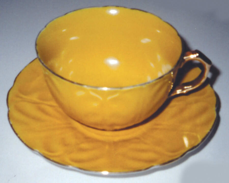 GCA13 Yellow Flat Cup & Saucer Set by Gold Castle-1