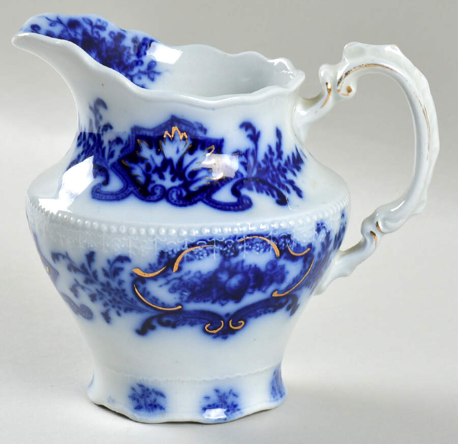 Alaska (Flow Blue, No Gold Ring) Creamer by Grindley-1