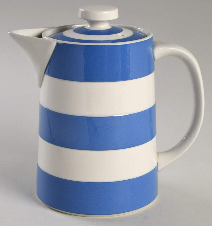 Cornish Blue White (Shield and TG Green) Coffee Pot & Lid by T G Green (England)-1