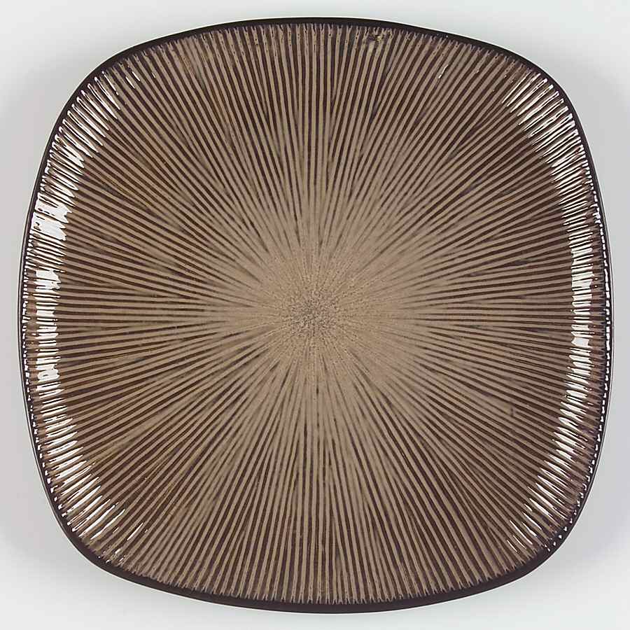 South Seas Brown Square Dinner Plate by Gibson Designs-1