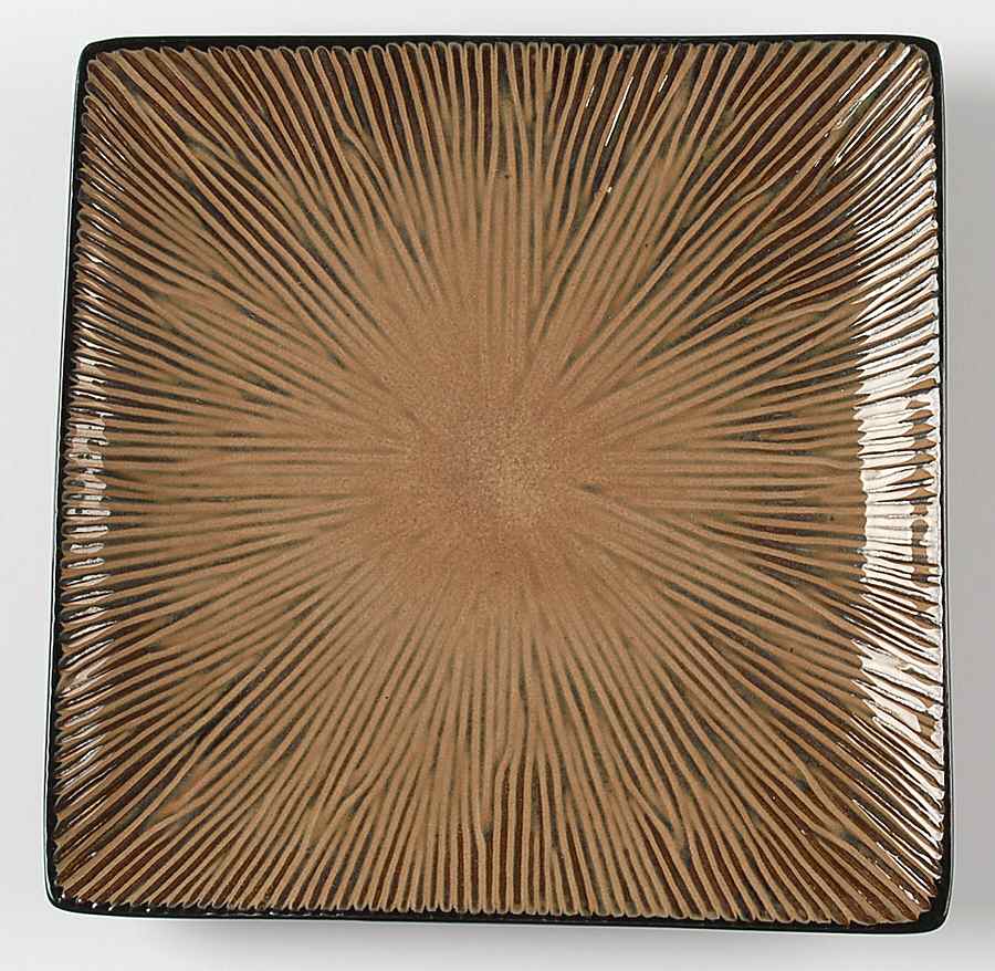 South Seas Brown Square Salad Plate by Gibson Designs-1
