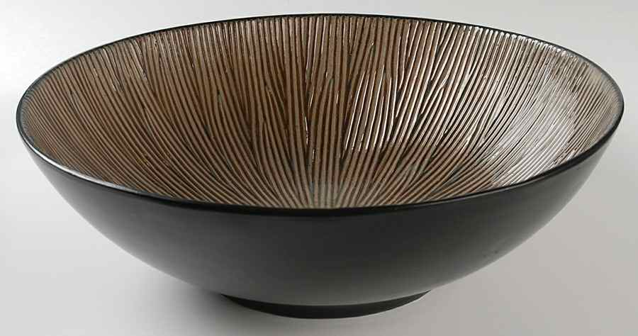 South Seas Brown 13" Round Serving Bowl by Gibson Designs-1