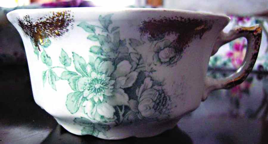 Chatsworth Blue Gray (Gold Daubs) Flat Cup by Grindley-1