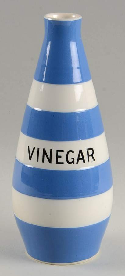 Cornish Blue White (Shield and TG Green) Vinegar No Cork Stopper by T G Green (England)-1