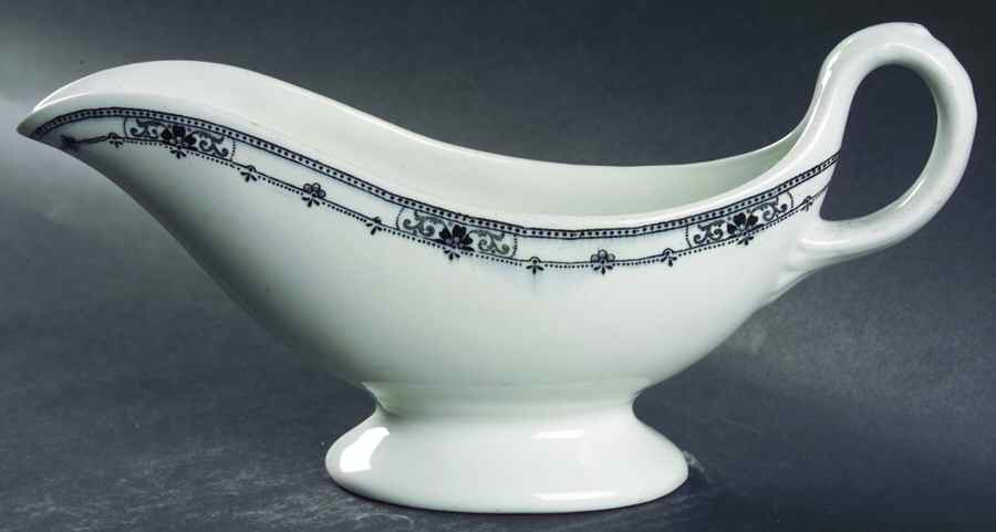 Carlton Black Gravy Boat by Grindley-1