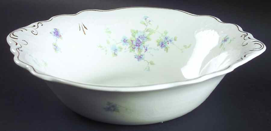 Dorothy (Blue and Purple Flower) 11" Round Vegetable Bowl by Grindley-1