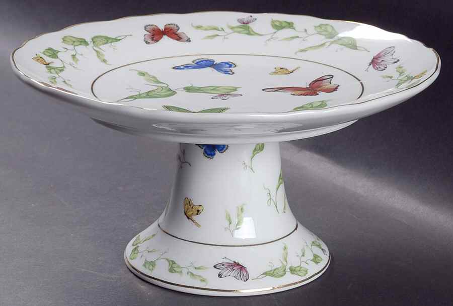 Butterfly Garden 10" Diameter Pedestal Cake Stand by Godinger-1