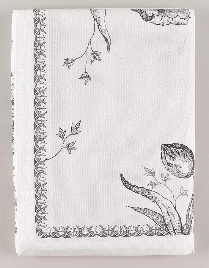 Tulipes Noires 66" Square Tablecloth by Faiencerie De Gien-1