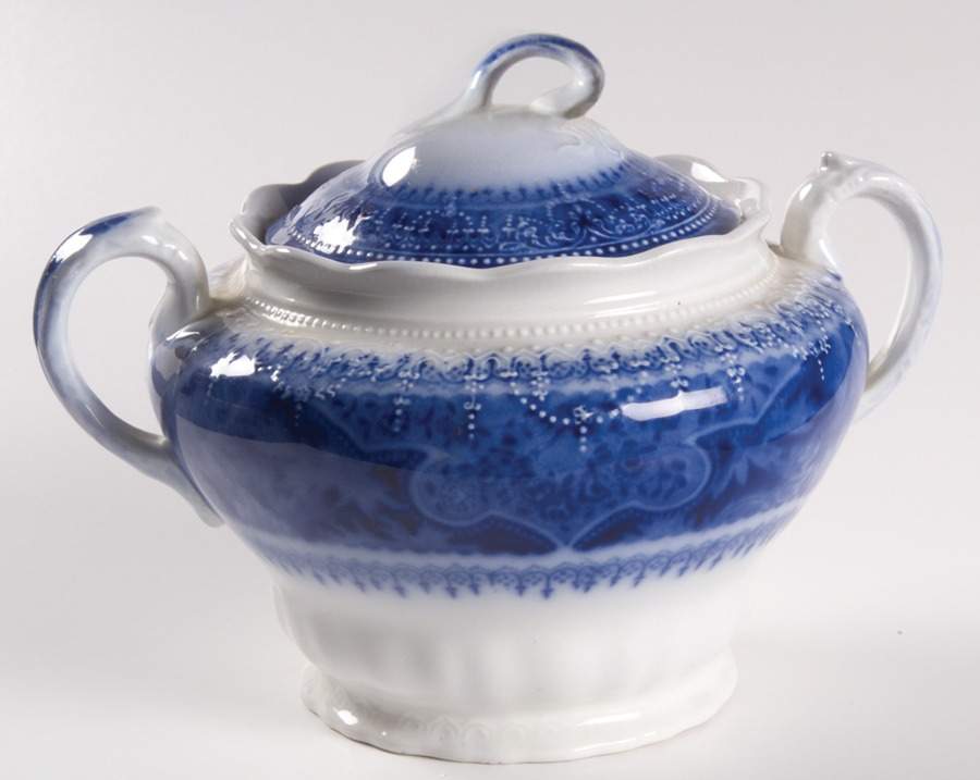 Atlantic Blue Sugar Bowl & Lid by Grindley-1