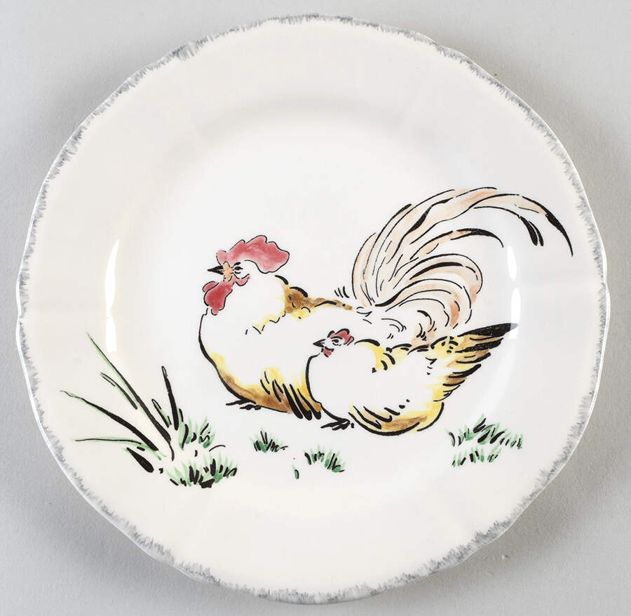 Grand Oiseaux Salad/Dessert Plate by Faiencerie De Gien-1