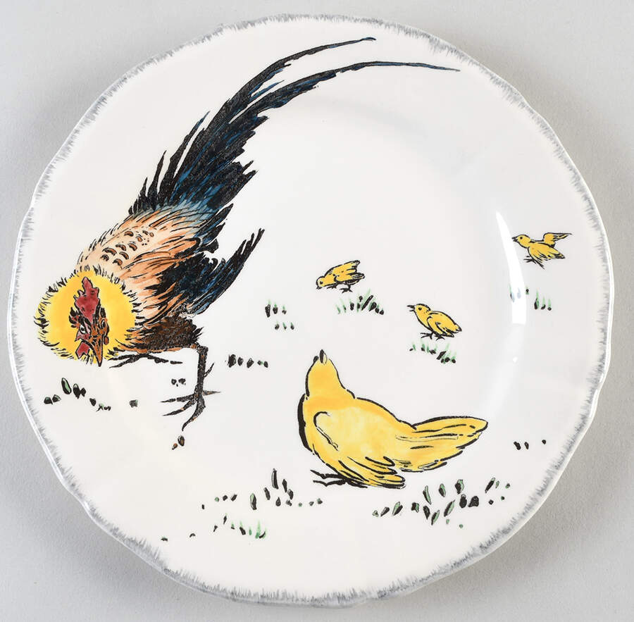 Grand Oiseaux Salad/Dessert Plate by Faiencerie De Gien-1