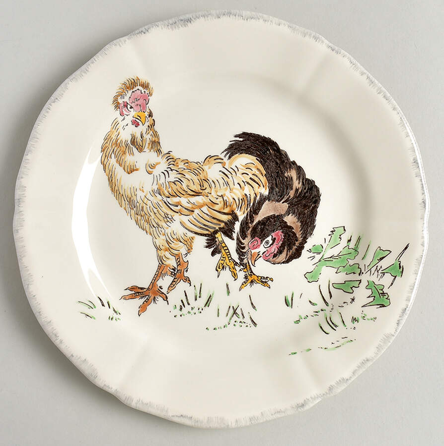 Grand Oiseaux Salad/Dessert Plate by Faiencerie De Gien-1