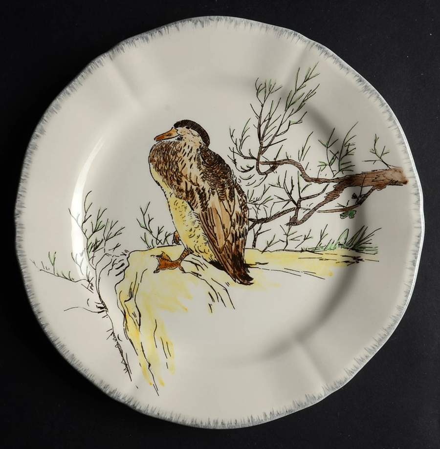 Grand Oiseaux Salad/Dessert Plate by Faiencerie De Gien-1
