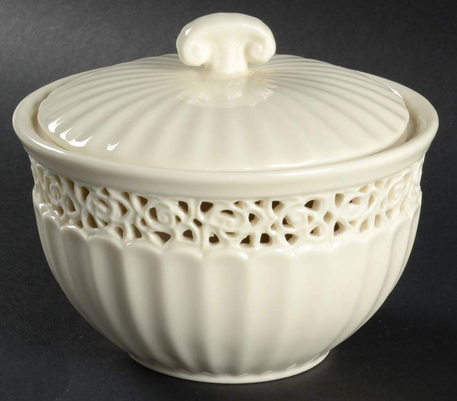 Cream Lace Candy Dish & Lid by Godinger-1