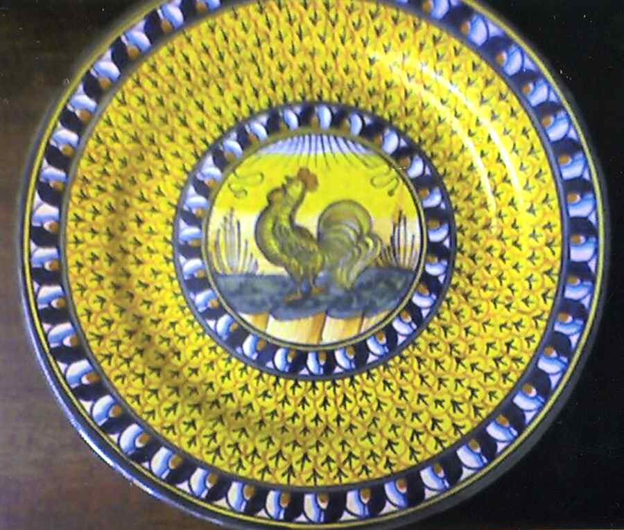 Animals Rooster Dinner Plate by Geribi Deruta-1