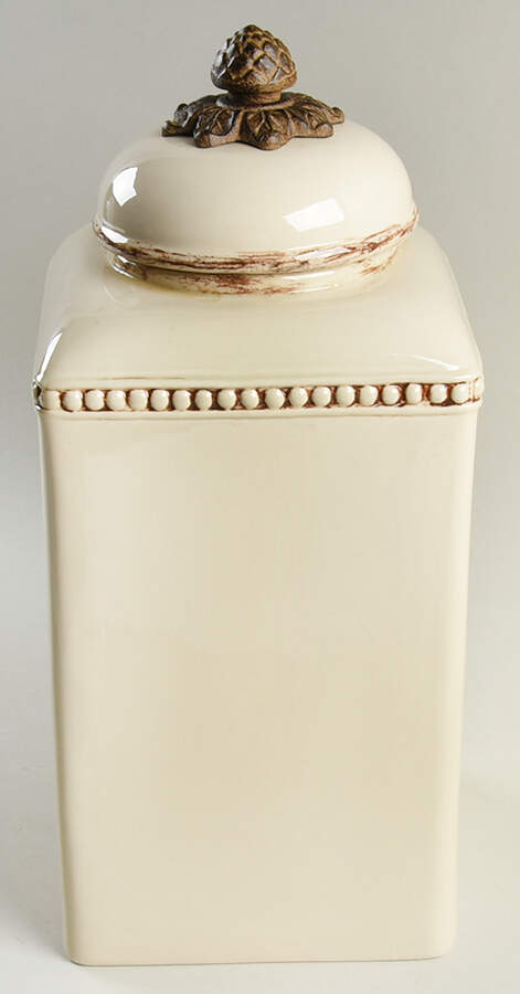 Cream Extra Large Canister & Lid by GG Collection-1