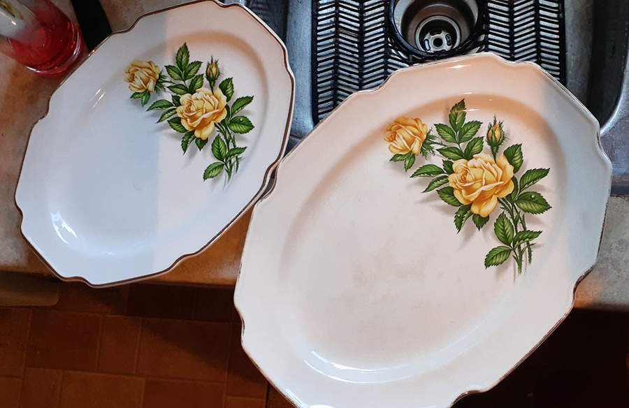 Georgian Rose 14" Oval Serving Platter by Georgian China-1