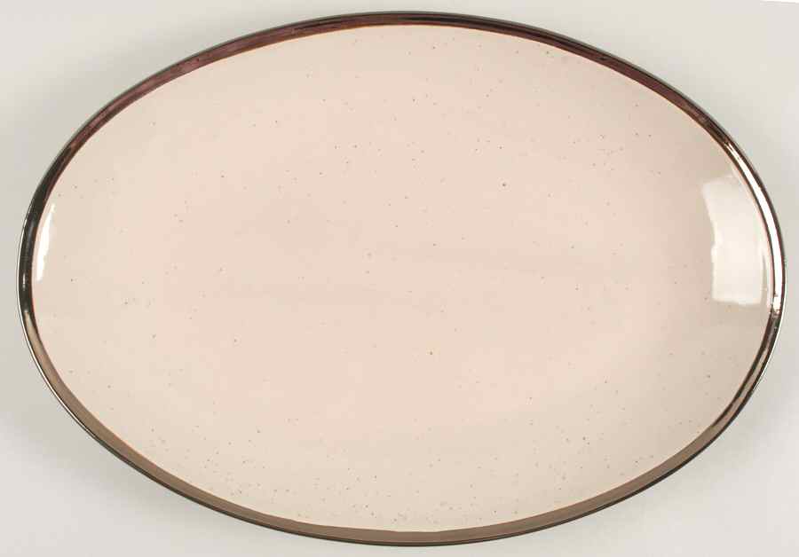 Caterina Cream 16" Oval Serving Platter by Gourmet Expressions-1