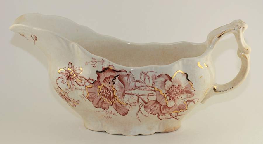 Poppy Pink Gravy Boat by Grindley-1