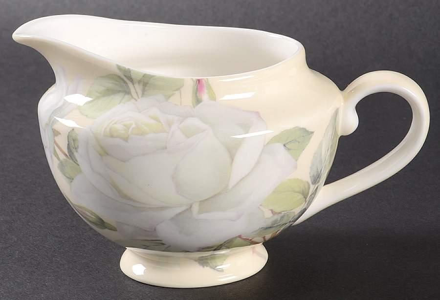 Iceberg White Rose Creamer by Gracie Bone China-1
