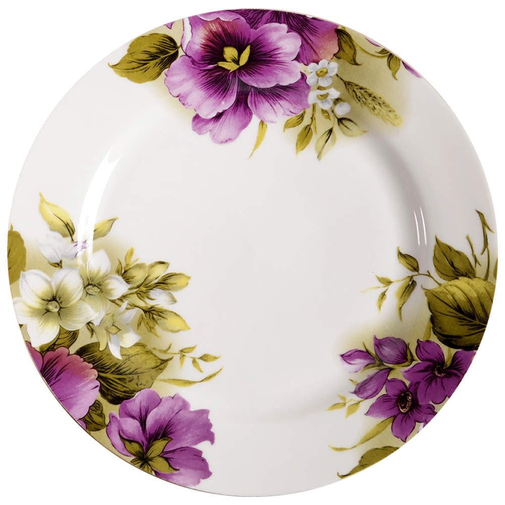 Pansy Salad/Dessert Plate by Gracie Bone China-1