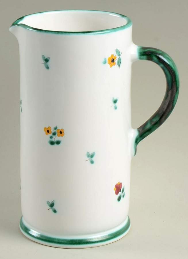 Scattered Blossom Green (Coupe) 32 Oz Pitcher by Gmundner Austria-1