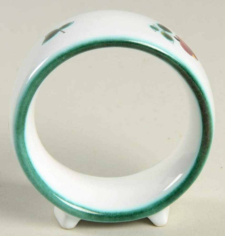 Scattered Blossom Green (Coupe) Napkin Ring by Gmundner Austria-1