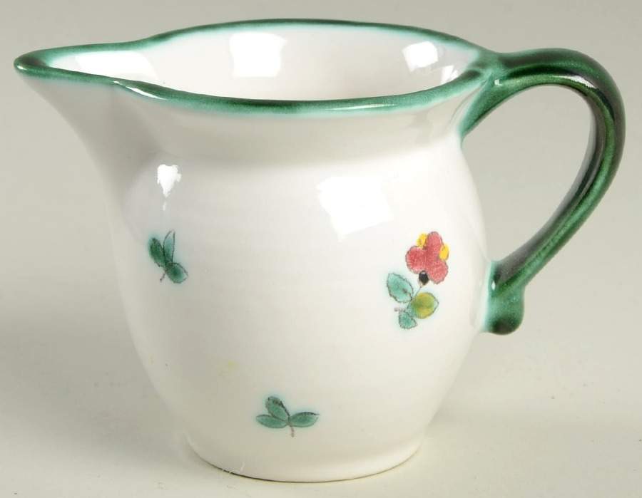 Scattered Blossom Green (Coupe) Creamer by Gmundner Austria-1