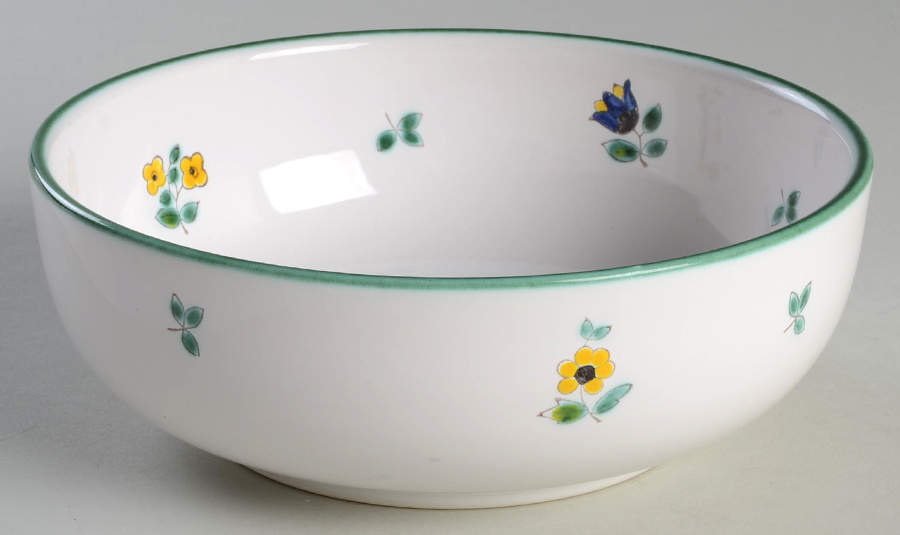 Scattered Blossom Green (Coupe) 6" Round Vegetable Bowl by Gmundner Austria-1