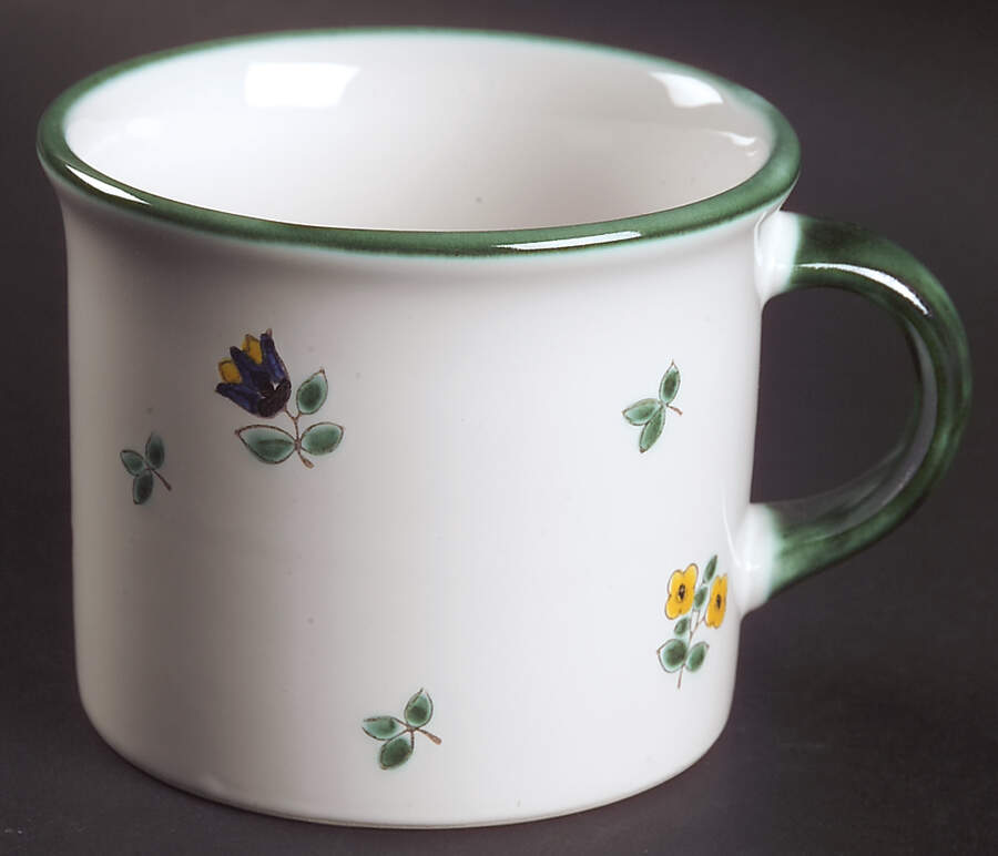 Scattered Blossom Green (Coupe) Mug by Gmundner Austria-1