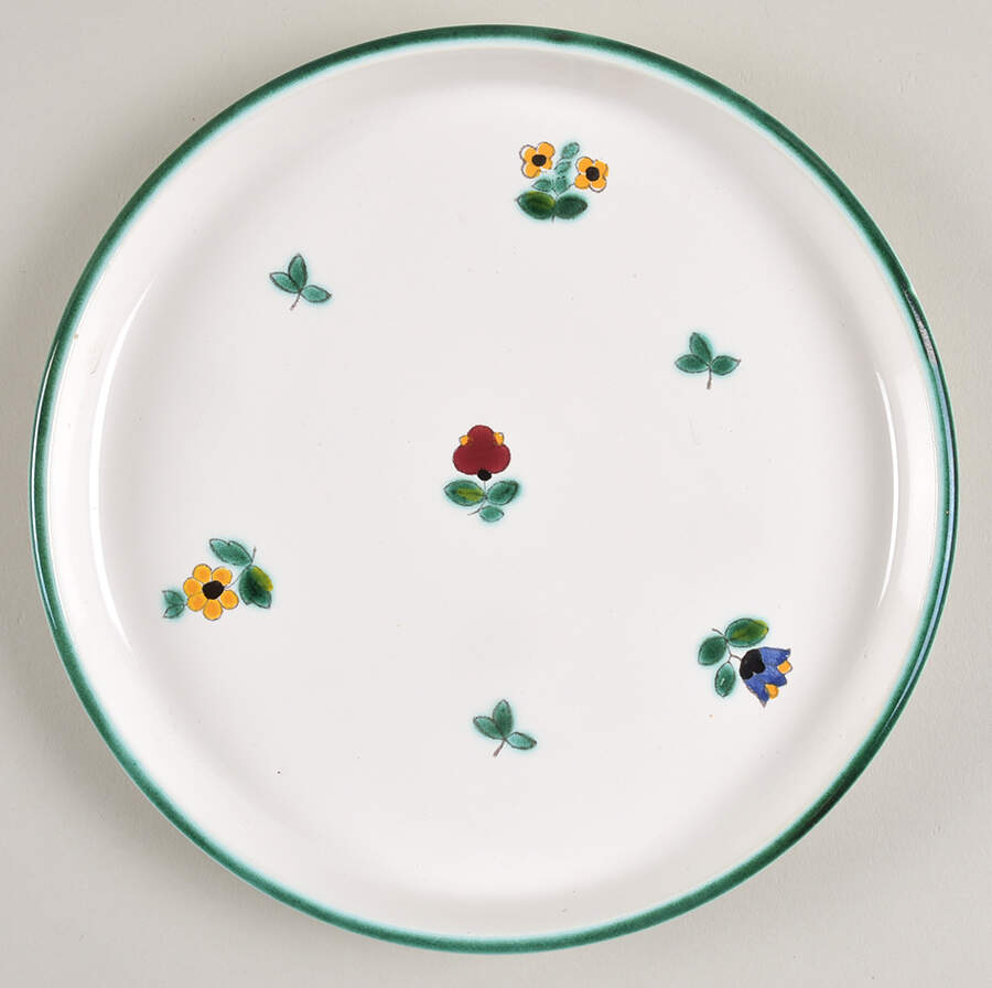 Scattered Blossom Green (Coupe) Dessert/Pie Plate by Gmundner Austria-1