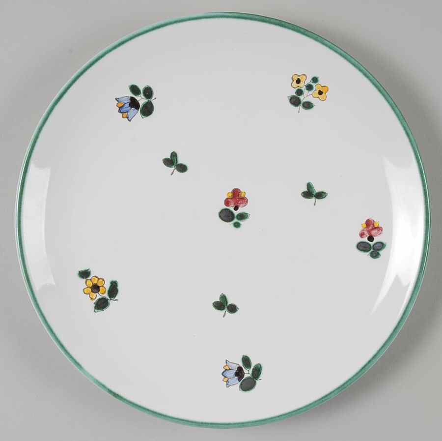 Scattered Blossom Green (Coupe) Dessert/Pie Plate by Gmundner Austria-1