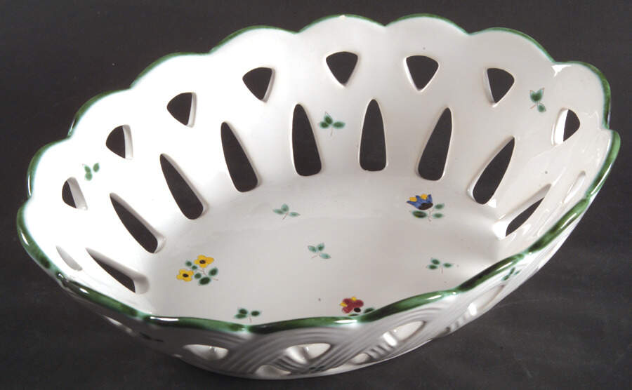 Scattered Blooms Accessories Green 10" Oval Open Weave Basket by Gmundner Austria-1