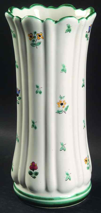 Scattered Blooms Accessories Green 9" Fluted Vase by Gmundner Austria-1