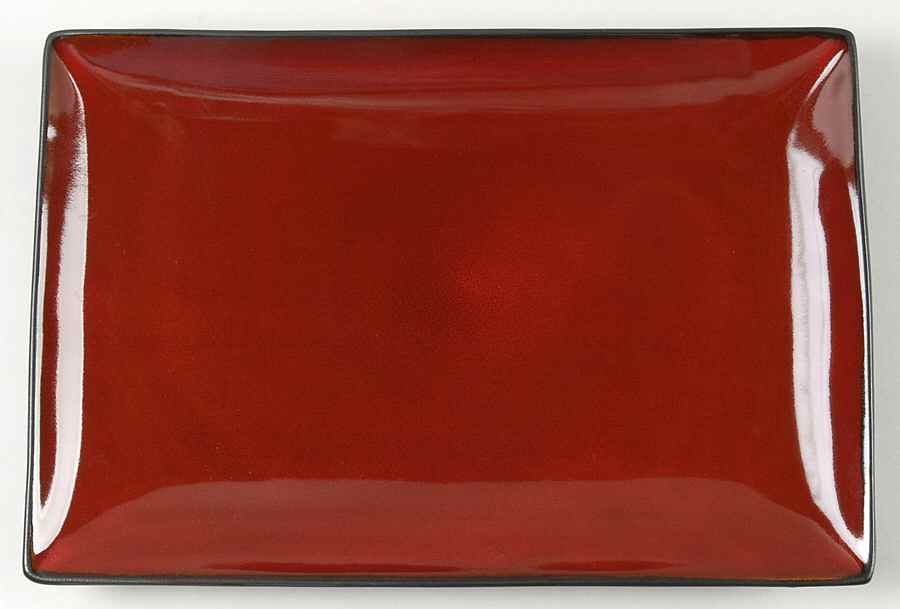 Soho Lounge Red 12" Rectangular Serving Platter by Gibson Designs-1