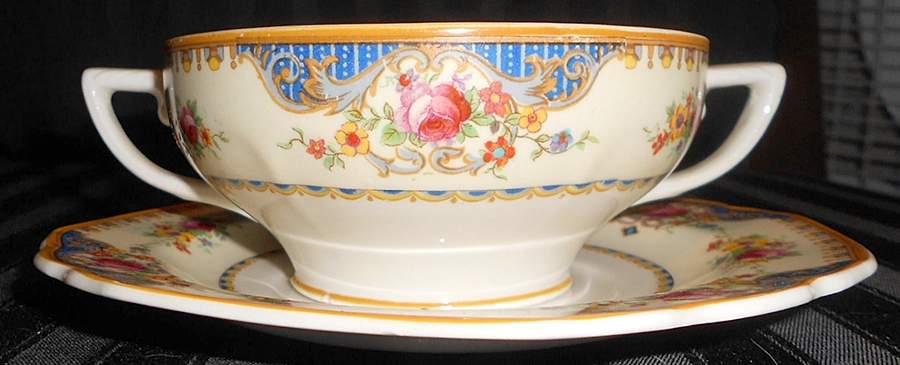 Berkeley, The Footed Cream Soup Bowl & Saucer Set by Grindley-1