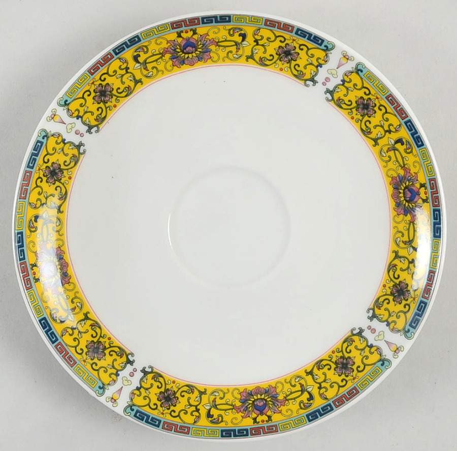 Yellow Dynasty Saucer by Gracie Bone China-1