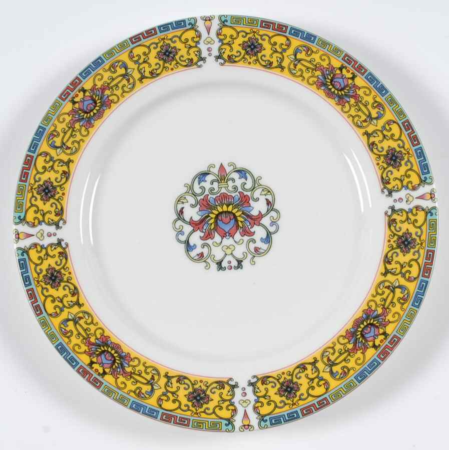 Yellow Dynasty Salad/Dessert Plate by Gracie Bone China-1
