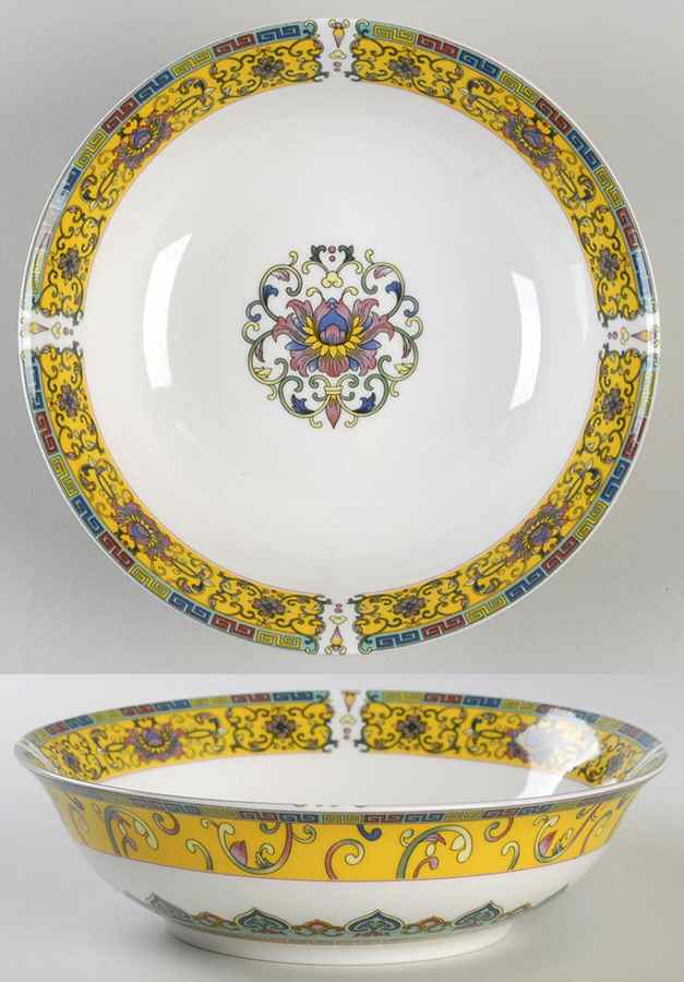 Yellow Dynasty Soup/Cereal Bowl by Gracie Bone China-1