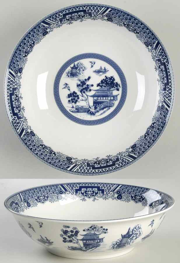 True Blue 9" Round Vegetable Bowl by Gracie Bone China-1