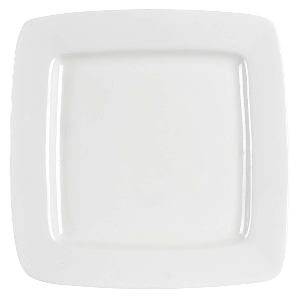 White Elements Square Square Salad Plate by Gibson Designs-1